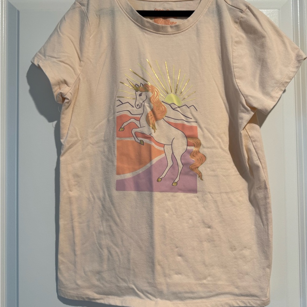 Unicorn Graphic Kids T-Shirt - Cream size L